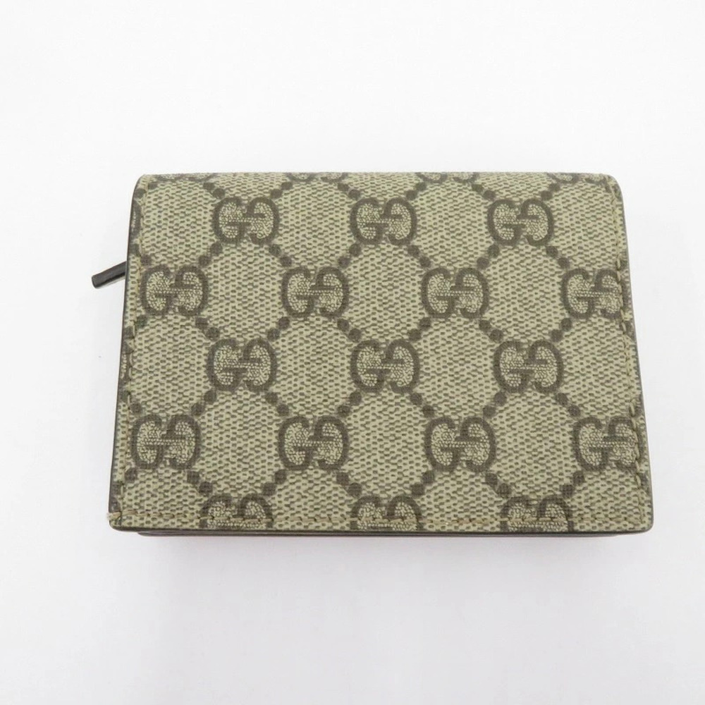 Gucci Case G Card Beige Double Supreme Wallet Bi GG fold Cream Tan Cream
